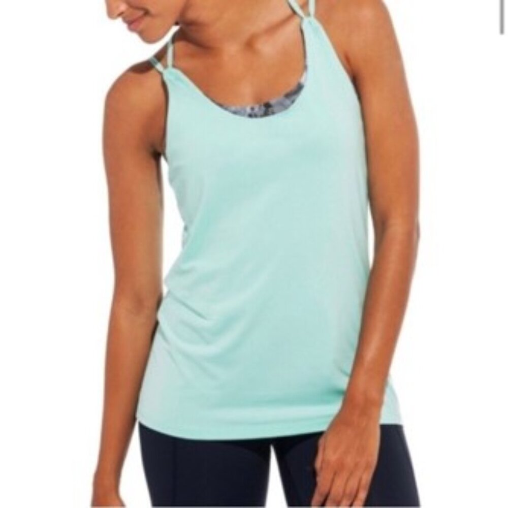 Calia by Carrie Underwood Criss-Cross Straps Double Layer Tank Top Sz Medium EUC